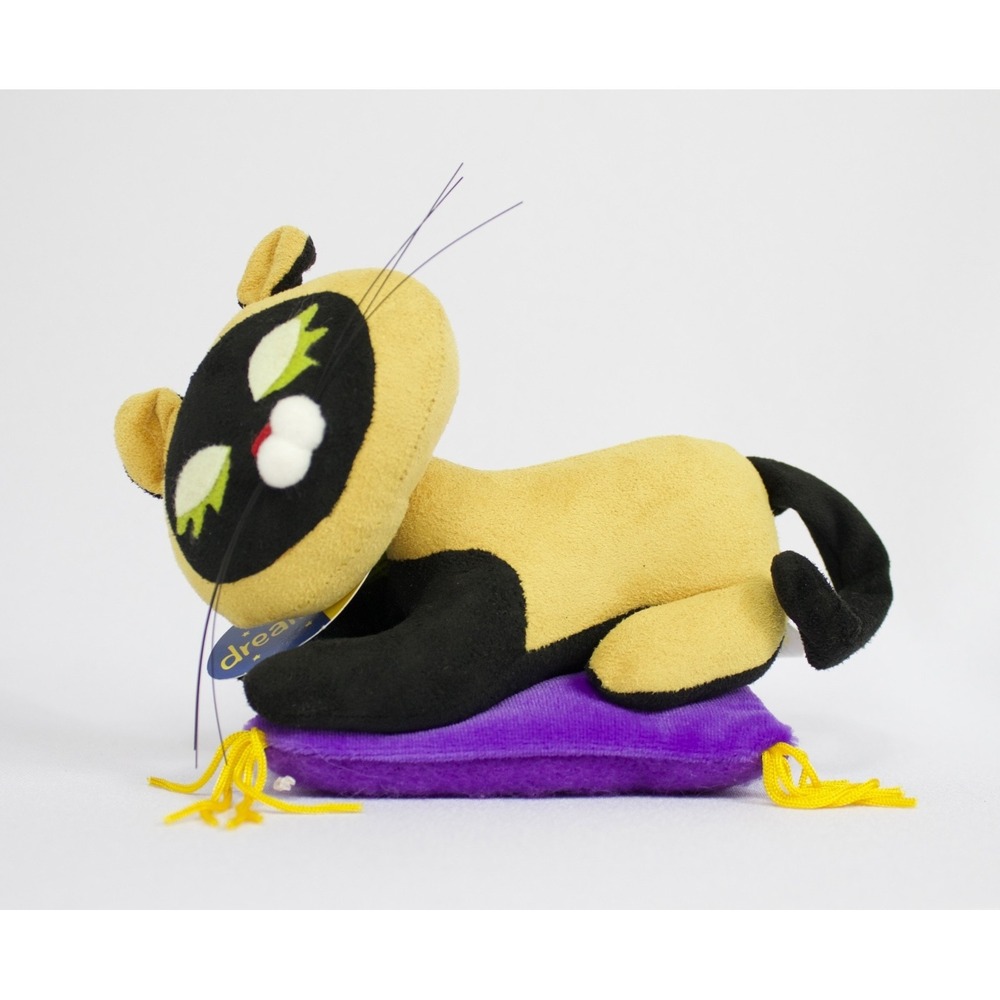 Dreamy Plush Siamese Cat Toy in Yellow and Black